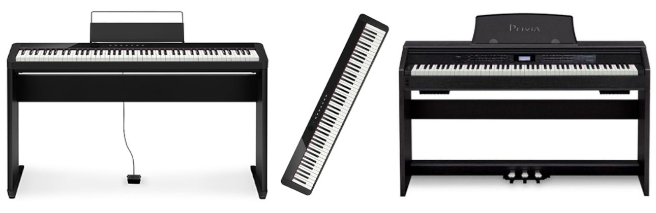 Two Digital Pianos and a Keyboard